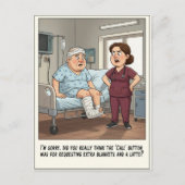 看護師が病院の患者に現実を突きつける ポストカード (正面)