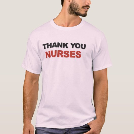 看護師さんありがとう タイポグラフィーデザイン Tシャツ (正面)
