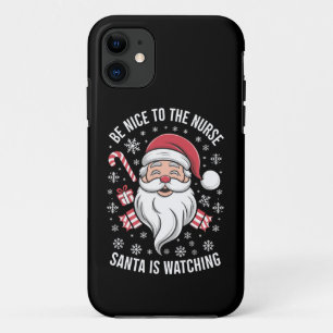 看護師さんに優しくしてね、サンタがみてるよ クリスマス iPhone 11 ケース