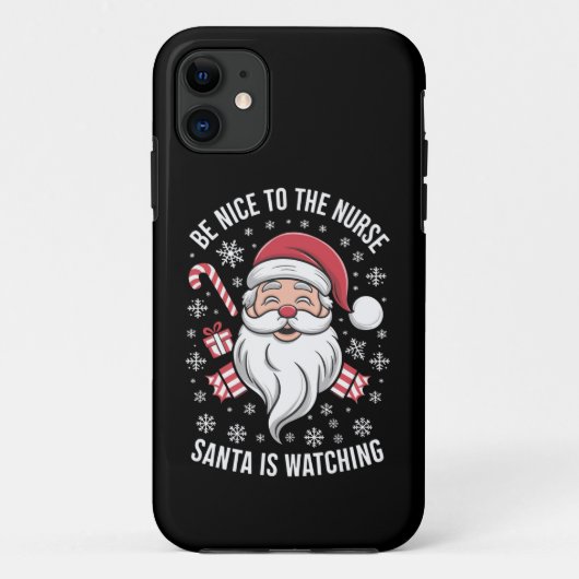 看護師さんに優しくしてね、サンタがみてるよ クリスマス Case-Mate iPhoneケース (裏面)
