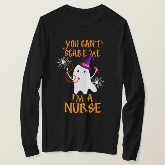 看護師だから怖くない ハロウィン必需品 Tシャツ (デザイン正面)