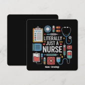 看護師であることの誇りを込めたギフト リアルにただの看護師 登録看護師 招待状 (正面/裏面)