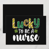 看護師でラッキーな聖パトリックの日 招待状 (正面/裏面)