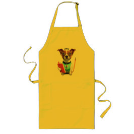 看護師として働く犬、ナース服を着た犬 ロングエプロン