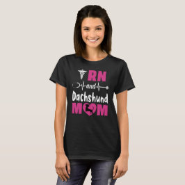 看護師とダックスフンドのママ Tシャツ