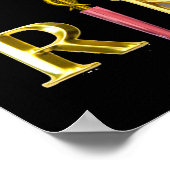 看護師とレスキュードッグ / ゴールドの医神杖 RN エンブレム ポスター (角)