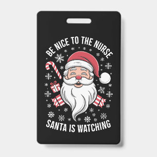 看護師に優しくしてね、サンタがみてるよ クリスマス バッジ