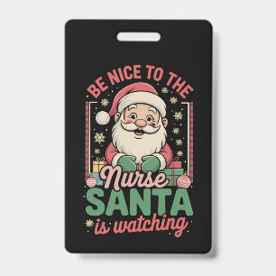 看護師に優しくしてね サンタは見ている クリスマス バッジ