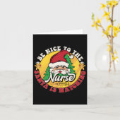 看護師に優しくしてね サンタは見てるよ クリスマス カード (黄色い花)