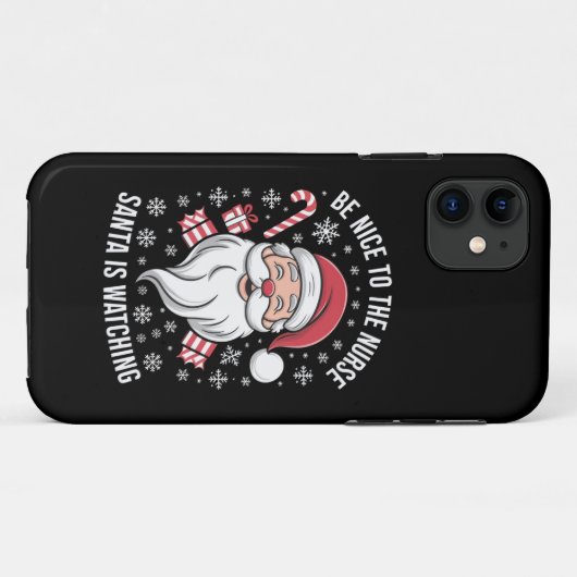 看護師に優しくしてね サンタは見てるよ クリスマス Case-Mate iPhoneケース (裏面(横))