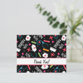 看護師に感謝を 黒 カスタマイズ可能 ポストカード (スタンド正面)