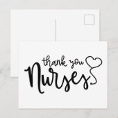 看護師に感謝 | おしゃれなスクリプト ポストカード (正面/裏面)