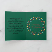 看護師のためのクリスマスカード お祝いと感謝を込めて カード (内部)