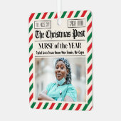 看護師のためのクリスマスギフト 看護師新聞 メタルオーナメント (正面左)