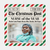 看護師のためのクリスマスギフト 看護師新聞 メタルオーナメント (裏面)