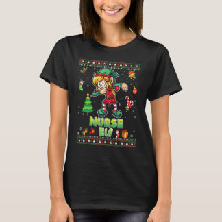 看護師のエルフのマッチングファミリーメリークリスマス Tシャツ