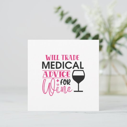 看護師のギフト、ワインと交換に医療アドバイスを提供する 招待状 (スタンド正面)
