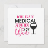 看護師のギフト、ワインと交換に医療アドバイスを提供する 招待状 (正面)