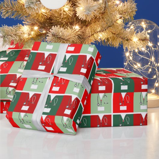 看護師のクリスマス休暇ギフト ラッピングペーパー (クリスマス)