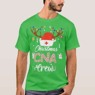 看護師のトナカイ クリスマスCNAクルー ライト ツリー クリスマス Tシャツ