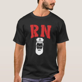 看護師のヒゲの男性RN男性看護師 Tシャツ