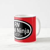 看護師のユーモアプリントの新作 "RN" コーヒーマグカップ (正面右)