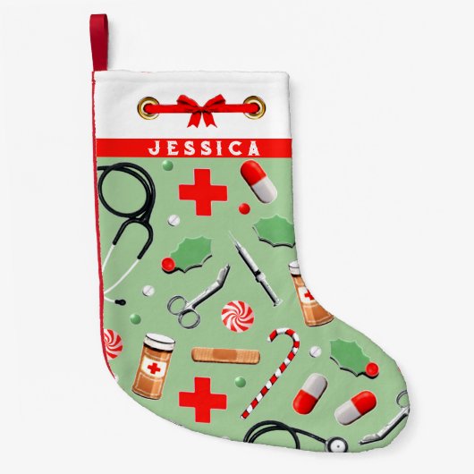 看護師の休日ギフト スモールクリスマスストッキング (正面)