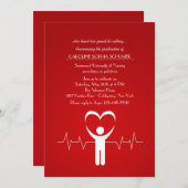 看護師の優しい手看護学校卒業生招待状 招待状 (正面/裏面)