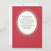 看護師の卒業発表 ミニマル レッド ゴールド 卒業 招待状 (裏面)