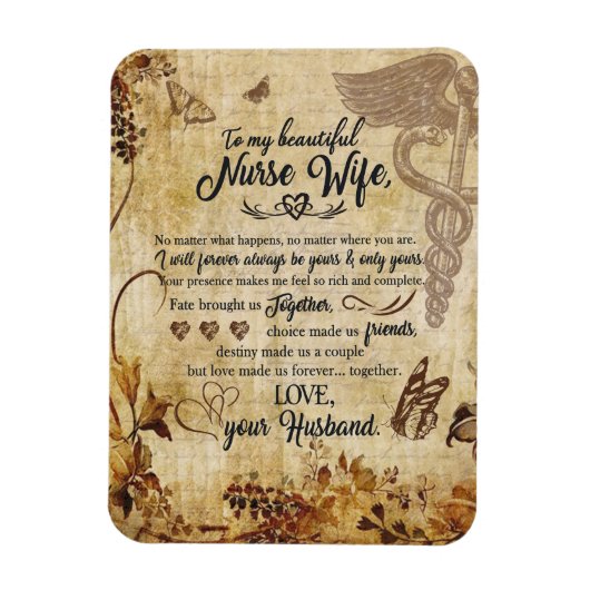 看護師の妻へのプレゼント | 美しい妻へ マグネット (縦)