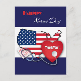 看護師の日おめでとう。アメリカ愛国 ポストカード