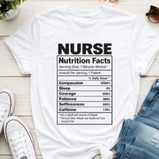 看護師の栄養成分表示 - 面白い看護師ライフと看護 Tシャツ