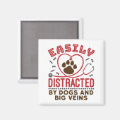 看護師の犬好き、犬に気を取られやすい 大きな血管 マグネット (正面/裏面)