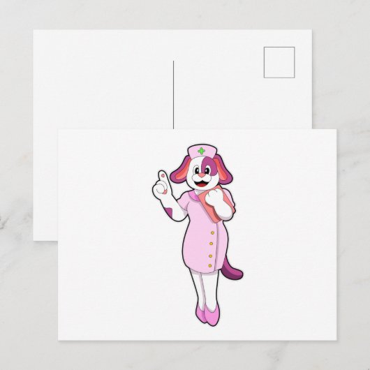 看護師の犬 ポストカード (正面/裏面)