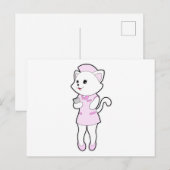 看護師の猫とノートパッド ポストカード (正面/裏面)
