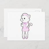 看護師の猫とノート ポストカード (正面/裏面)