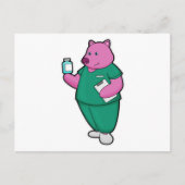 看護師の豚と薬 ポストカード (正面)