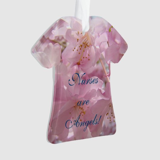 看護師は天使 ギフト オーナメント ピンクの花 RN (正面)