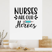 看護師へのギフト 看護師は私たちのヒーロー ポスター (キッチン)