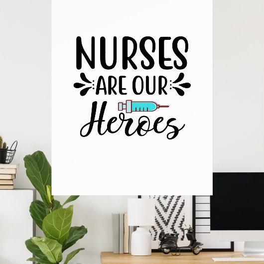看護師へのギフト 看護師は私たちのヒーロー ポスター (ホームオフィス)