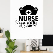 看護師へのギフト 看護師 常駐 ポスター (ホームオフィス)