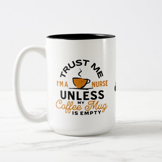 看護師へのコーヒー好きな人へのプレゼント ギフト ヘルスケア ユニークなジョーク ツートーンマグカップ (左)