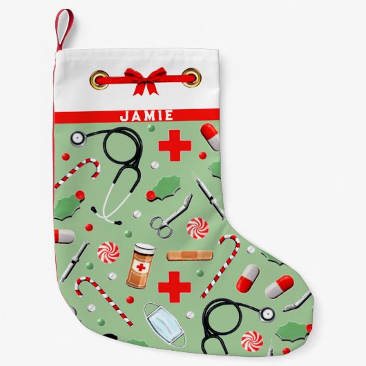 看護師へのプレゼント スモールクリスマスストッキング (正面)