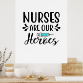 看護師へのプレゼント 看護師は私たちのヒーロー ポスター (キッチン)