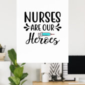看護師へのプレゼント 看護師は私たちのヒーロー ポスター (ホームオフィス)