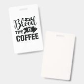 看護師へのプレゼント 私の血液型はコーヒー バッジ (正面＆裏面)