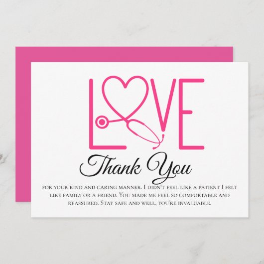 看護師への感謝カード - 複数または単品 (正面/裏面)