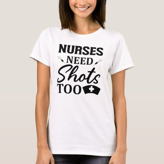 看護師も予防接種が必要です Tシャツ (正面)