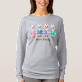 看護師エミリー長袖グレーガチョウTシャツ Tシャツ (正面)