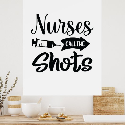 看護師ギフト 看護師が指揮を執る ポスター (キッチン)